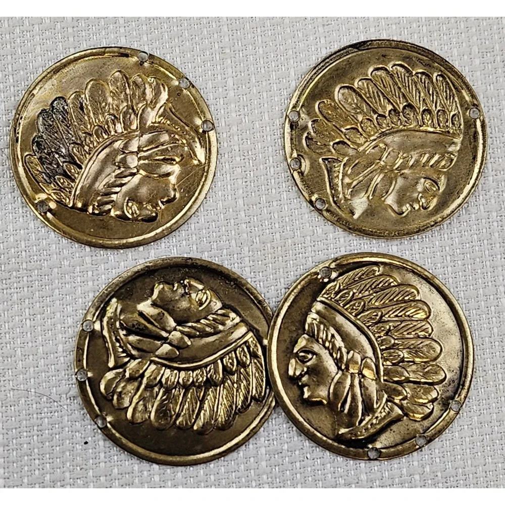 Vintage Western Native American Concho Button Lot Mixed‎ Metal Heart Findings